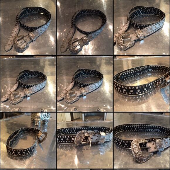 GORGEOUS RHINESTONE Black & White Hair Belt main image 3